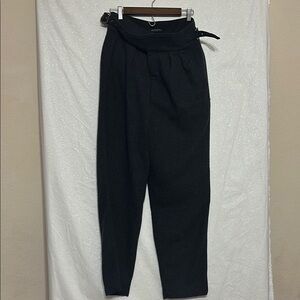 Banana Republic Charcoal Wool Blend Pleated Trousers